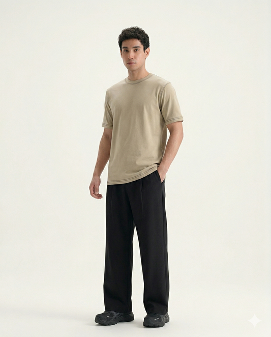 Crew Neck Tee - Sand