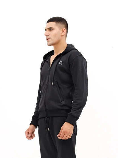 Sleek Black Full-Zip