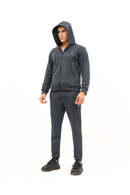 Grey Zip Hoodie Tracksuit