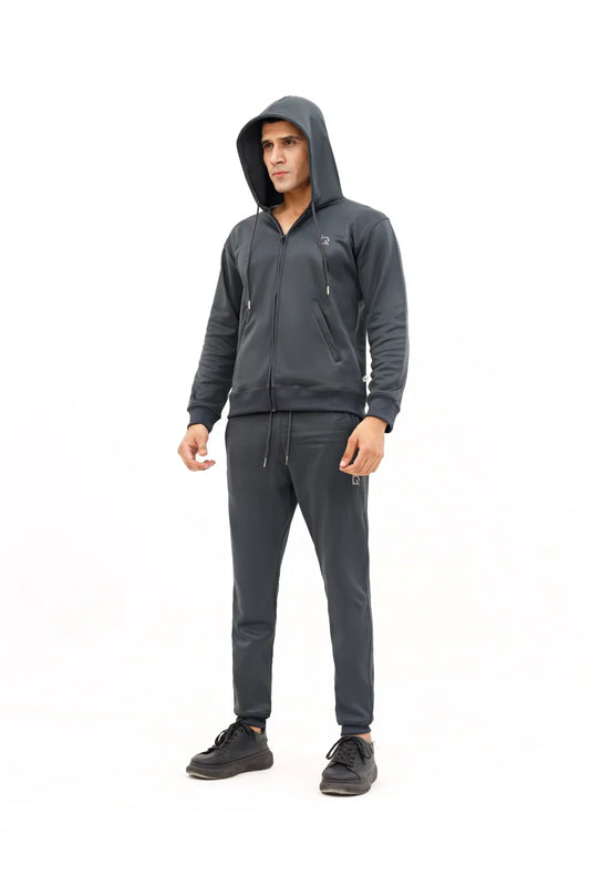Grey Zip Hoodie Tracksuit