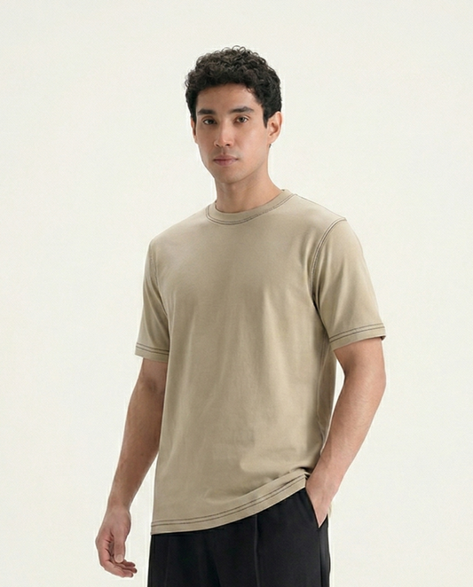 Crew Neck Tee - Sand