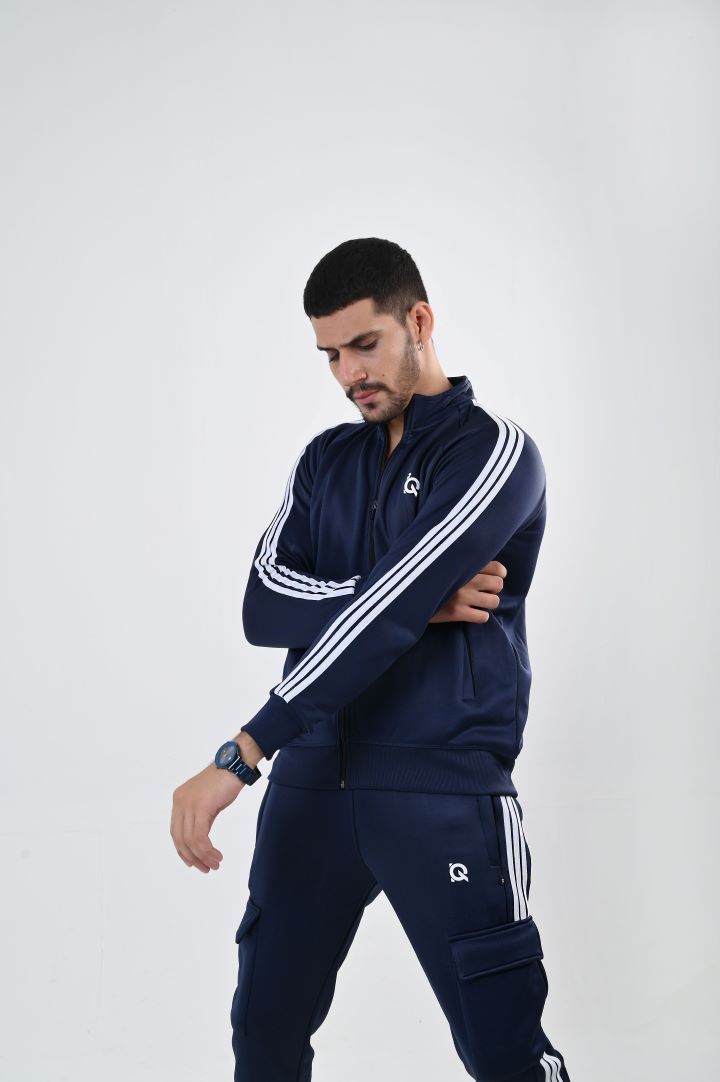 Navy Streak Zipper