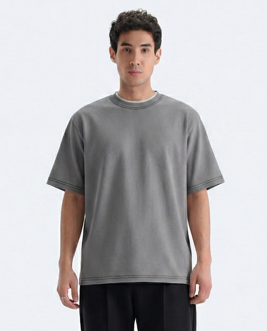 Crew Neck Tee - Light Grey