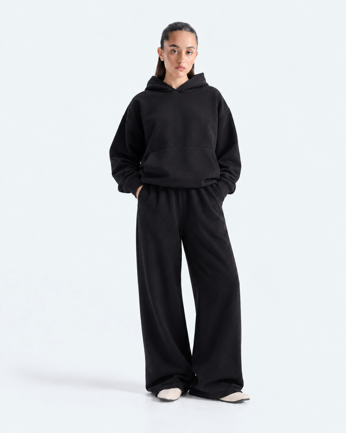 Oversized Boxy Hoodie - Black