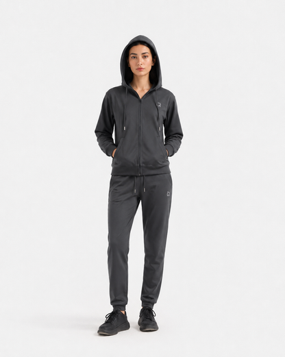 W-Grey Zip Hoodie Tracksuit