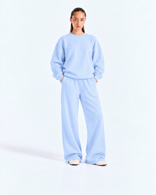Oversized Crewneck Tracksuit - Powder Blue