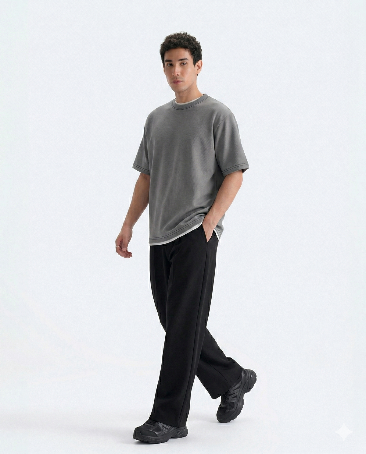 Crew Neck Tee - Light Grey