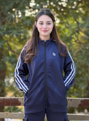 W-Navy Streak Zipper